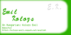 emil kolozs business card